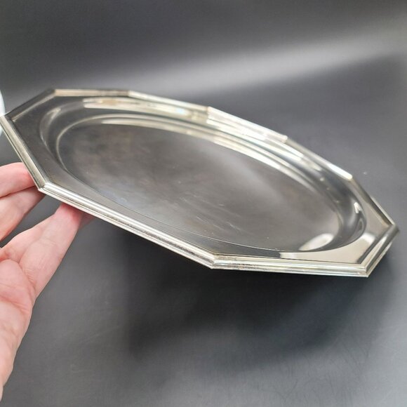 Reed and Barton Tray Set Century Collection Silver Decagon Round Center CR3 - Picture 5 of 13
